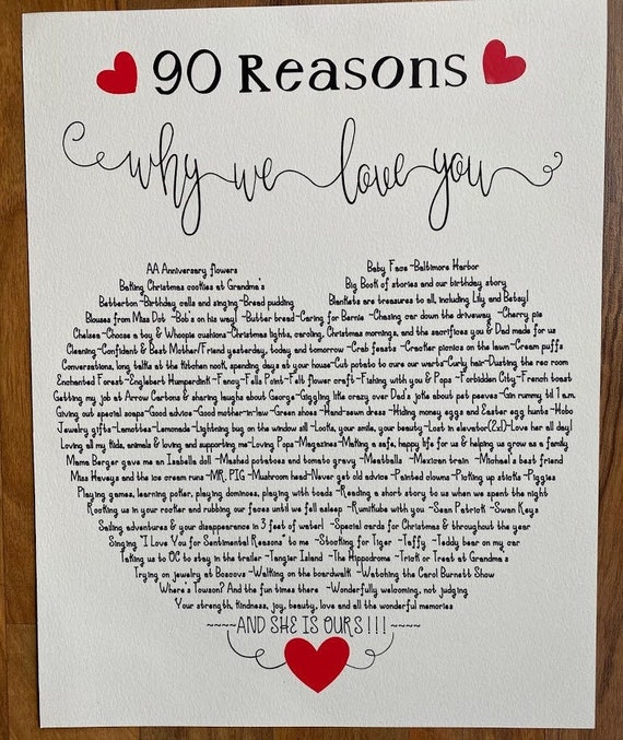 30 40 50 60 70 80 90 100 Reasons Why We Love You Print Etsy 30 40 50 60 70 80 90 100 Reasons Why We Love You Print Etsy