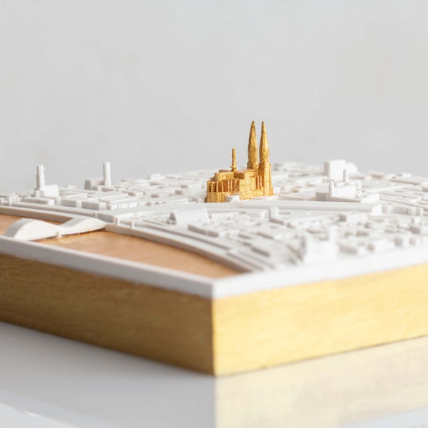 3D CITY PRINT “Cologne” customizable hometown | 3D printed & hand colored |Eco-friendly PLA| Stylish farewell gift wall decoration