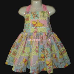 NEW Handmade Winnie the Pooh Bears Patchworks Halter Dress Custom Size