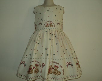 Robe De Noël Pour Fille Thème Ours Ted E - Daisy Kingdom Taille 5 Jaune à Fleurs - Occasion Parfait Etat