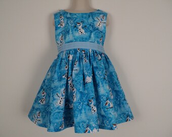 NUEVO hecho a mano Disney Frozen Snowman Olaf vestido azul tamaño personalizado