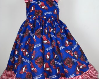 NEW Handmade Super Hero Spider-Man Blue Dress Custom Size