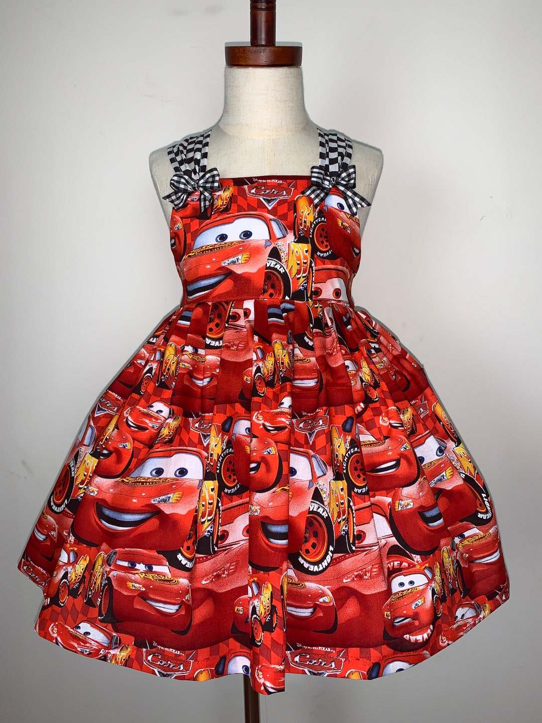 NEW Handmade Red Racing Cars Sun Dress Custom Size - Etsy