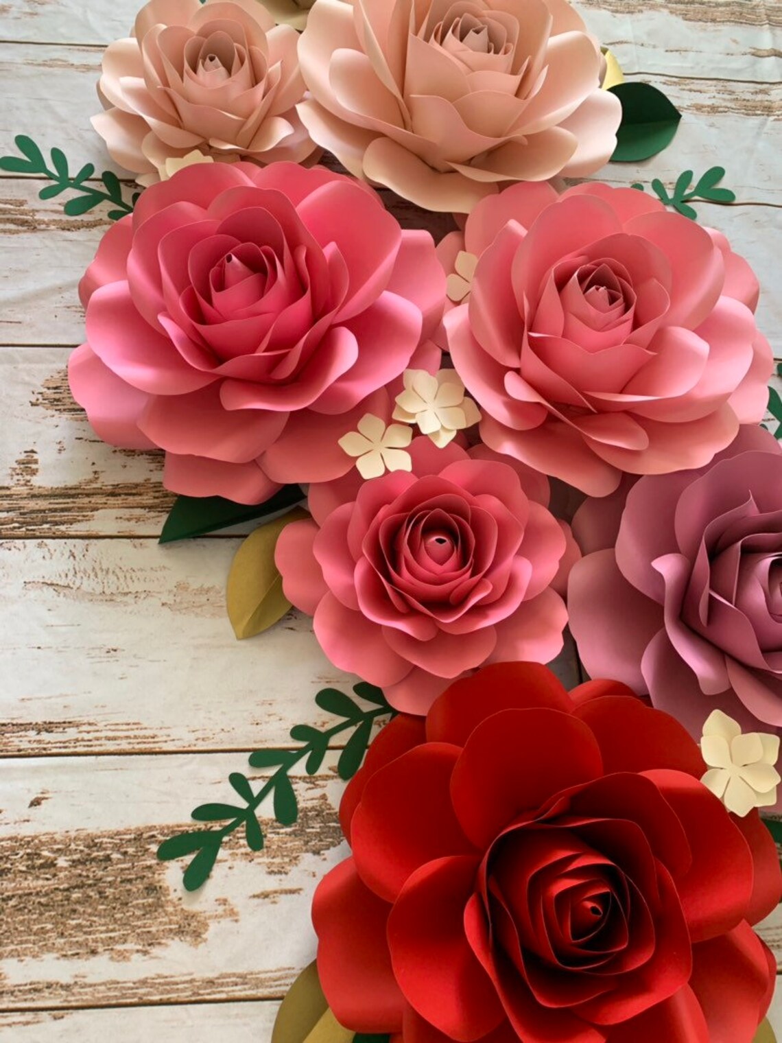 Bright Paper Roses Ombre Set 8 Paper Roses ! - Etsy