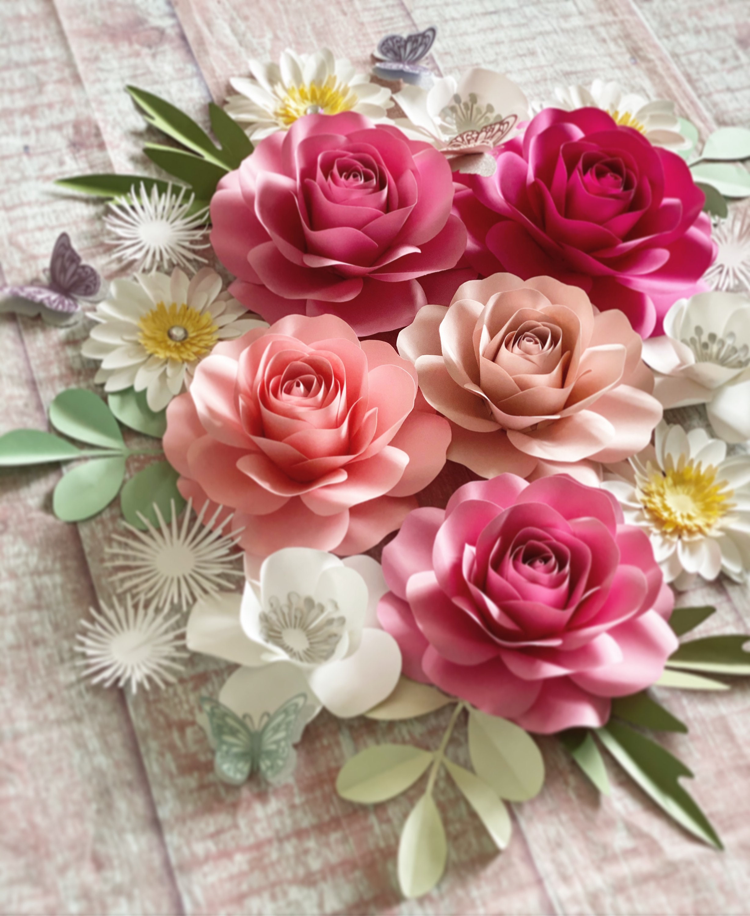 12 Pieces Paper Flowers Wall Decor Set for Nursery Paper Etsy Israel