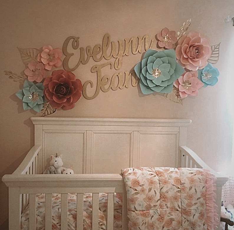 Large Paper Flowers Nursery Wall Decormauve and Dusty Rose Etsy