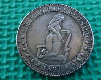 Hobo Coin Girl On A Chair Fantasy Dollar Unique Hobo Art