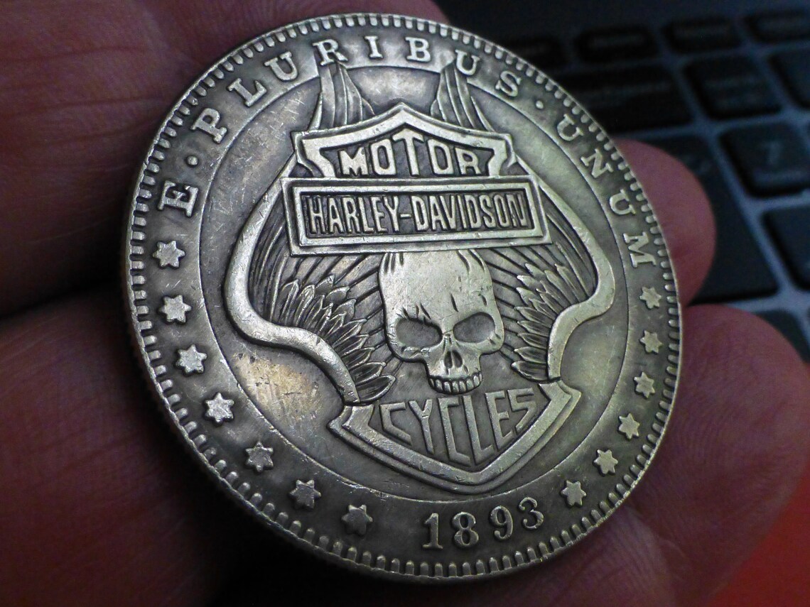Hobo Dollar Coin Harley Davidson Motocicli 1893 Etsy
