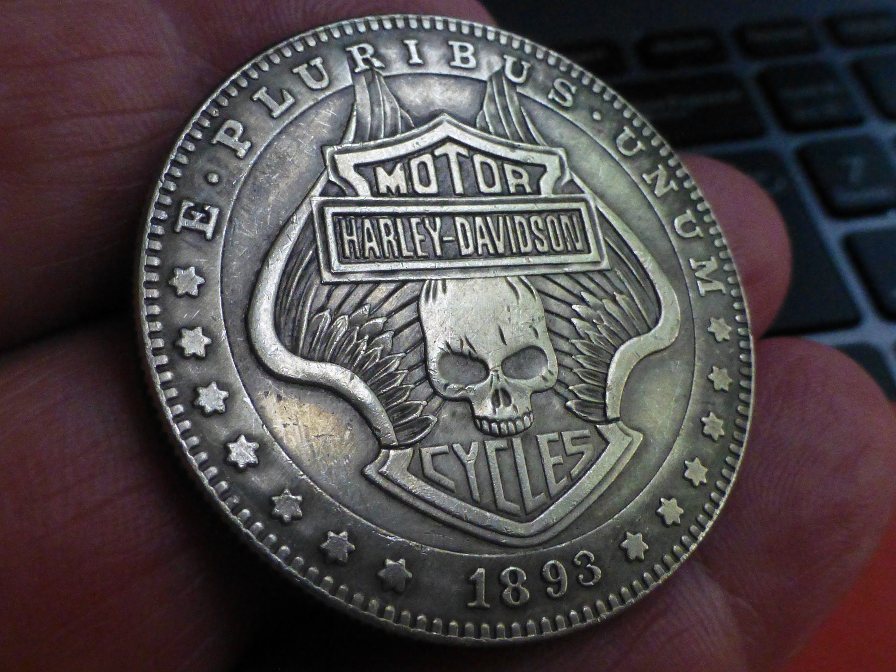 Hobo Dollar Coin Harley Davidson Motocicli 1893 Etsy