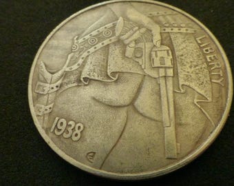 Moeda Hobo Garota com Arma Fantasia Dólar Arte Única Hobo