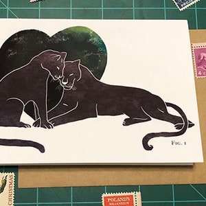 Black Panther Karte / Jahrestags-Karte / Karte für Katzenliebhaber / Geschenk für Tierliebhaber / süße Karte / romantische Karte / Tier Valentine