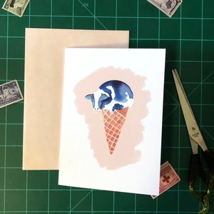 IJskaart / Koekaart / Ongemakkelijke kaart / Kaart voor vriend / Zomergroetkaart / Grappige kaart