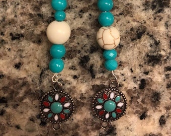 Teal Pattern Earrings