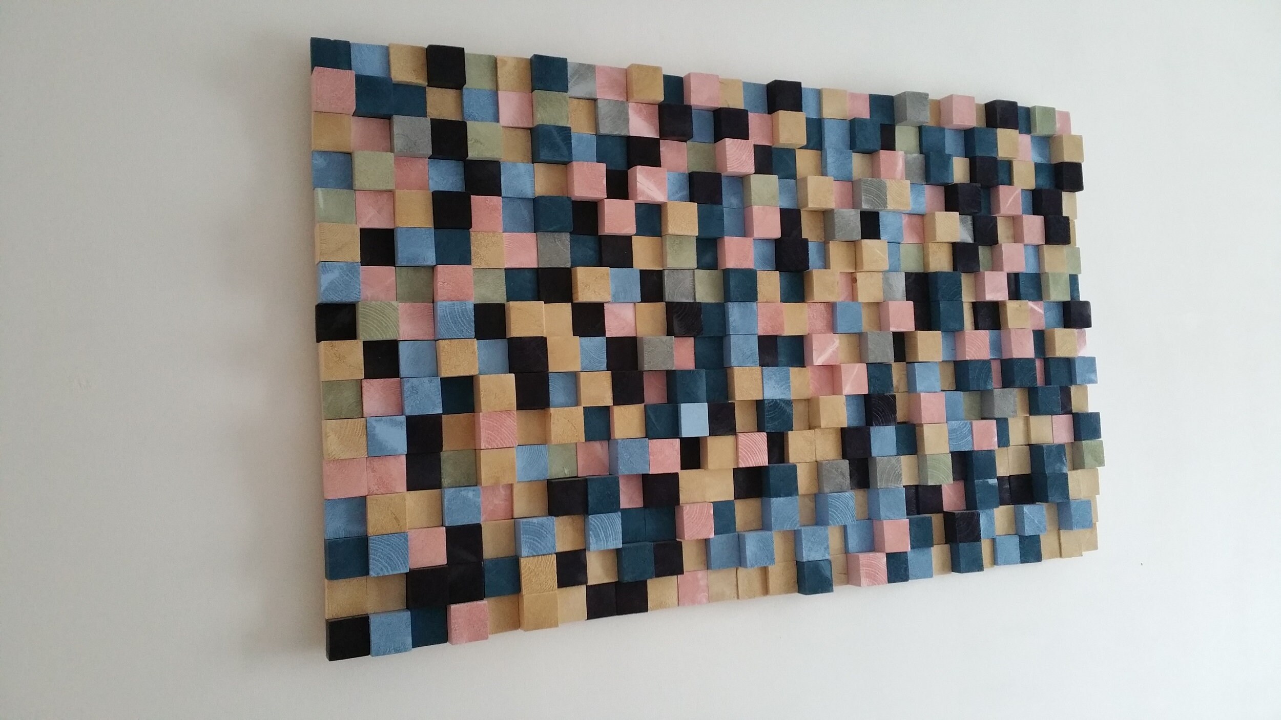 Grand Cadre Mural Multicolore Artisanal