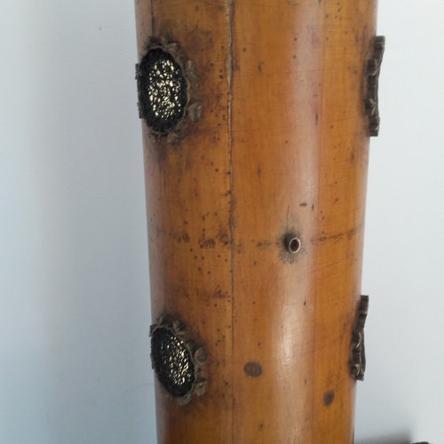 Shops Courtesy luminaire old fabric printing roll, Christmas gift, wood luminaire