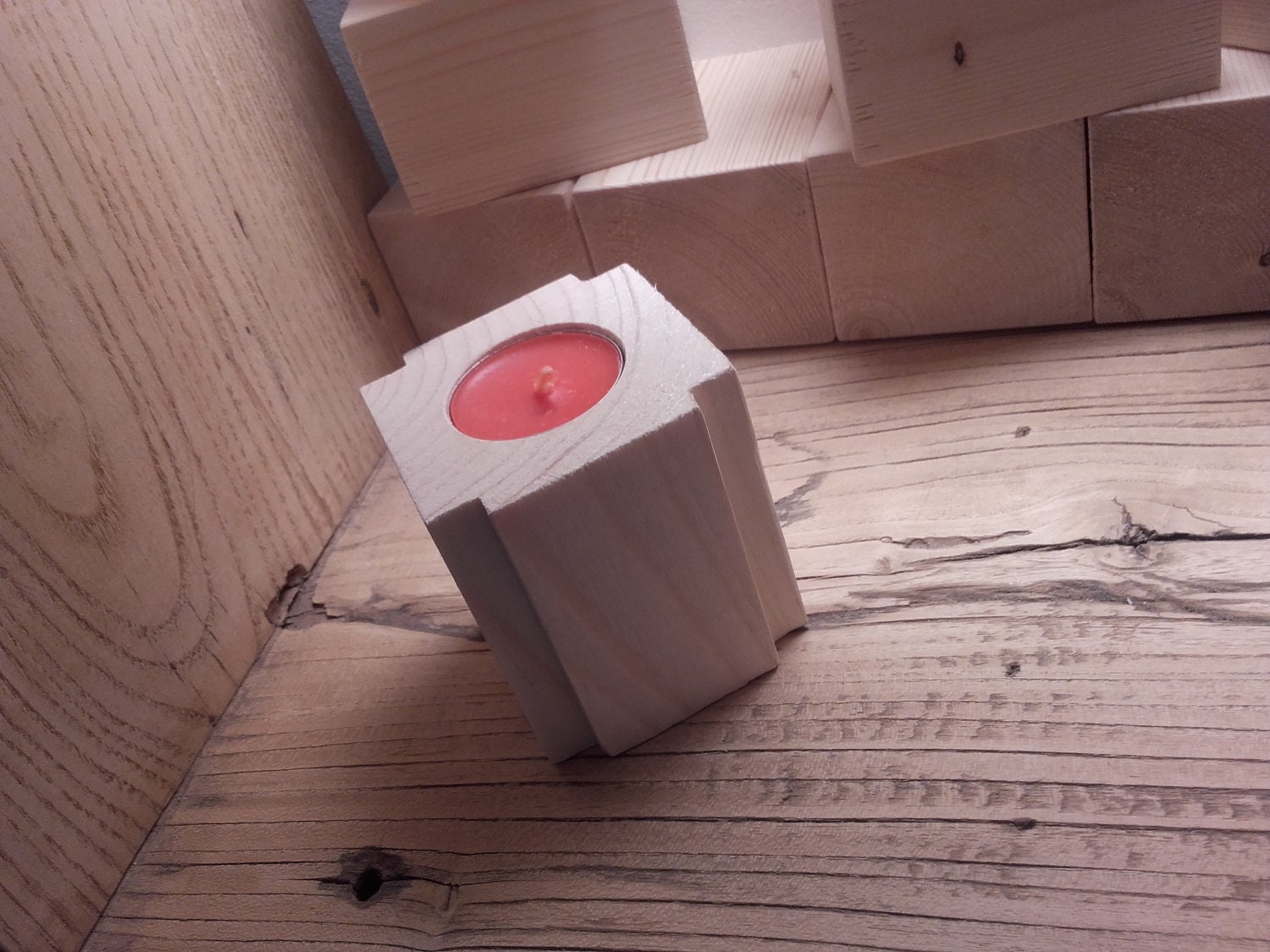 Bougeoir Bois à Décorer, Photophore en Bois, Deco Noel