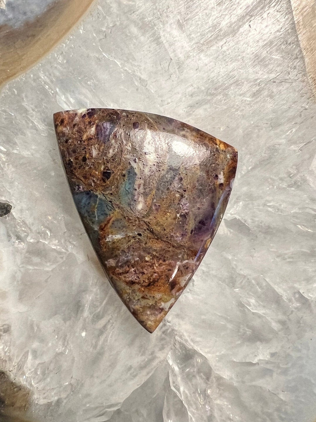 Kaleidoscope Prism Stone Designer Cabochon, Fluorite Cab, Purple and