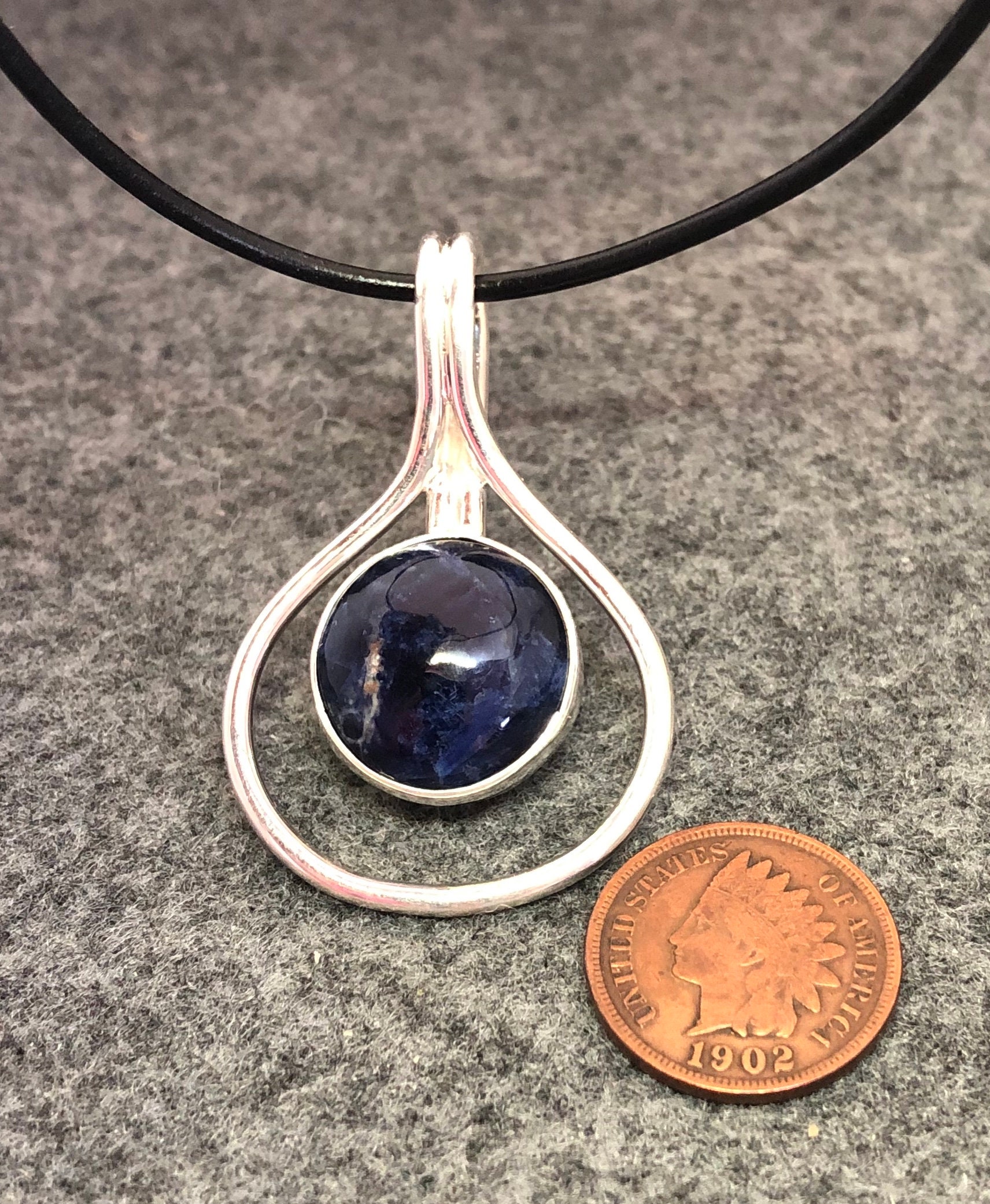 Boutons De Manchette Vintage Signés Danté - Pierre De Sodalite Bleue - Métal Argenté - Occasion