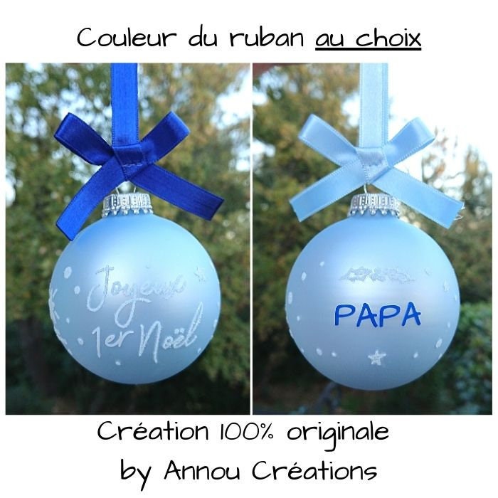 Boule Noel Créateur - Personnalisable Couleur Bleu