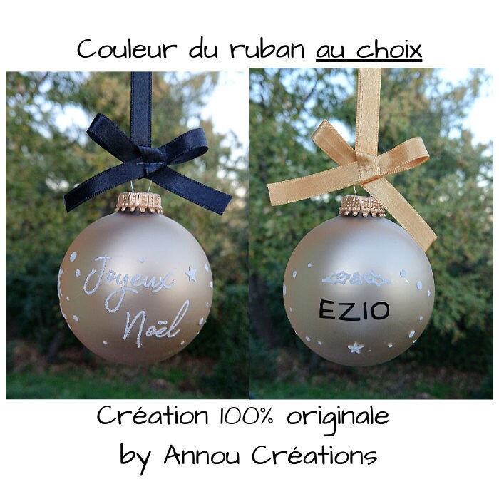 Boule Noel Créateur - Personnalisable Couleur Or/ Champagne