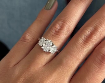 Stone Oval Diamond Ring, Carat Oval Lab Grown Diamond