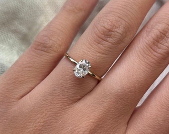 0.8 Carat Oval Solitaire Engagement Ring – IGI Certified Lab-Grown Diamond – 1.3mm Thin Band – Minimalist Elegance for Women