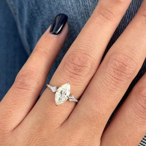 1.5ct Lab diamond Marquise engagement ring IGI CERTIFIED 14\18k