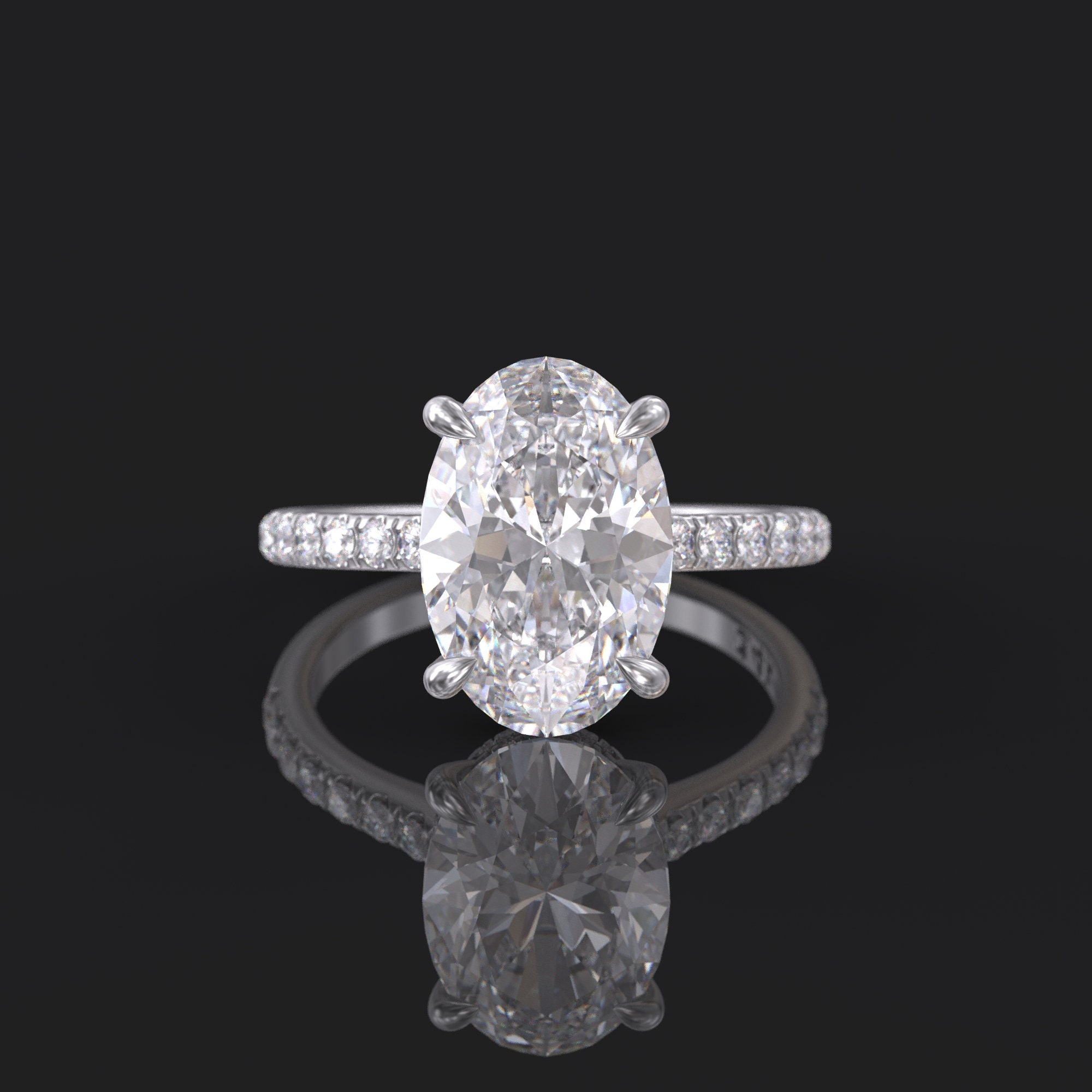 Hidden Halo Diamond 3ct Oval Engagement Ring 3 Carat Moissanite 12x8 Mm — free download