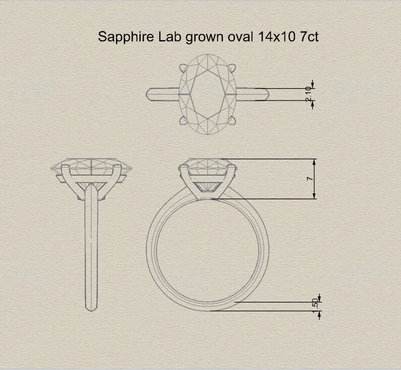 Payment plan Sapphire Engagement Ring 7 carat Celebrity Oval Etsy