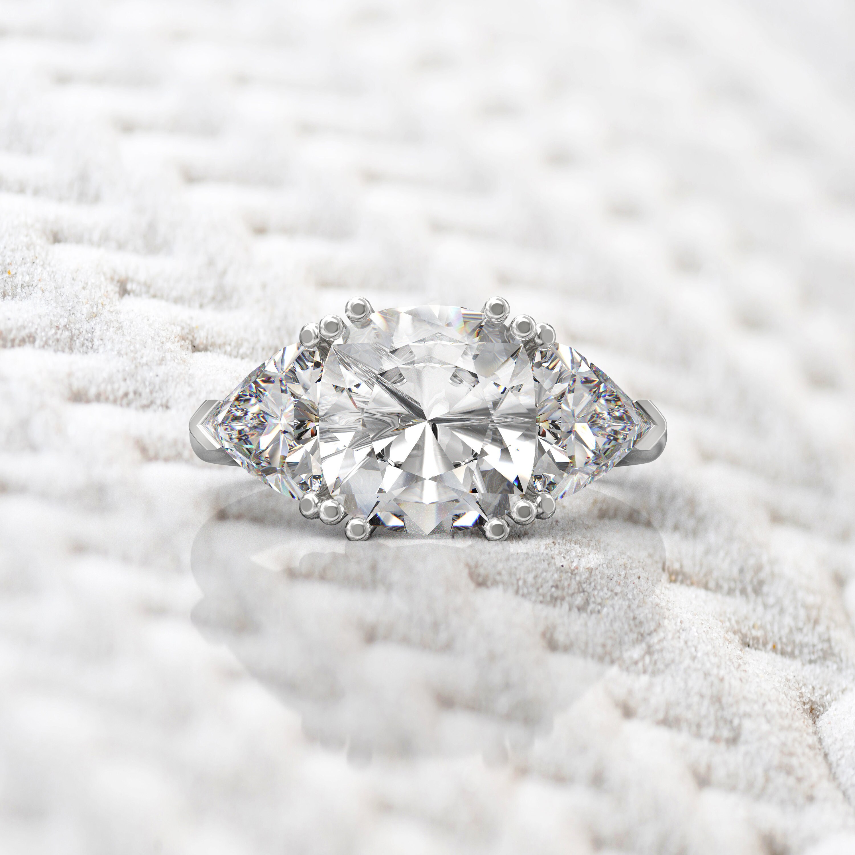 3.5ct White Sapphire Engagement Ring 148K - Etsy