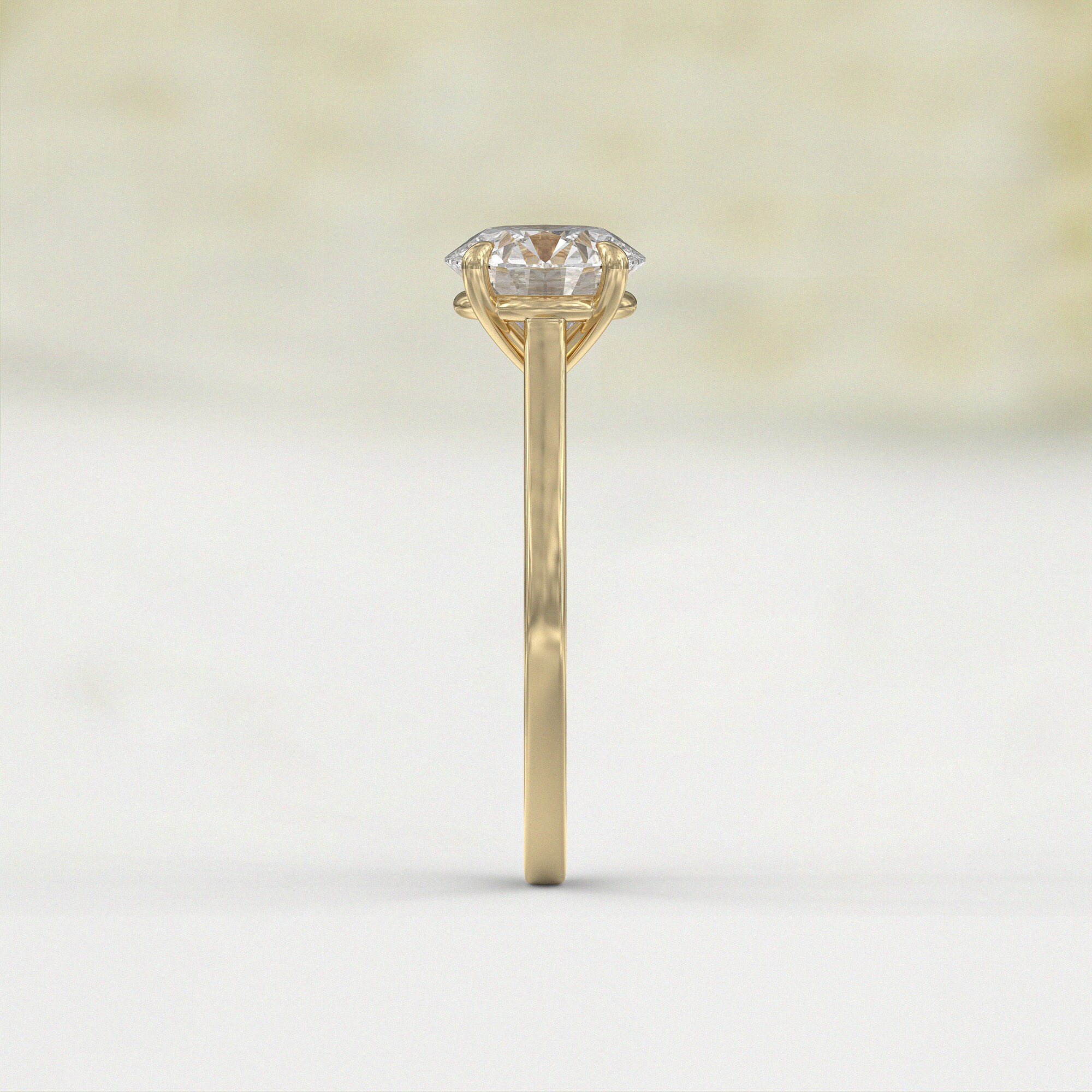 1ct Moissanite Engagement Ring Solitaire – 14K/18K Gold, Cathedral ...