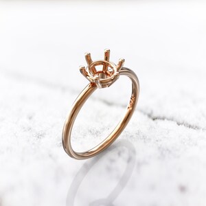 6 Prong Solitaire setting ring 1 carat or 2 Carat non diamond engagement ring 14k solid gold  stone not including