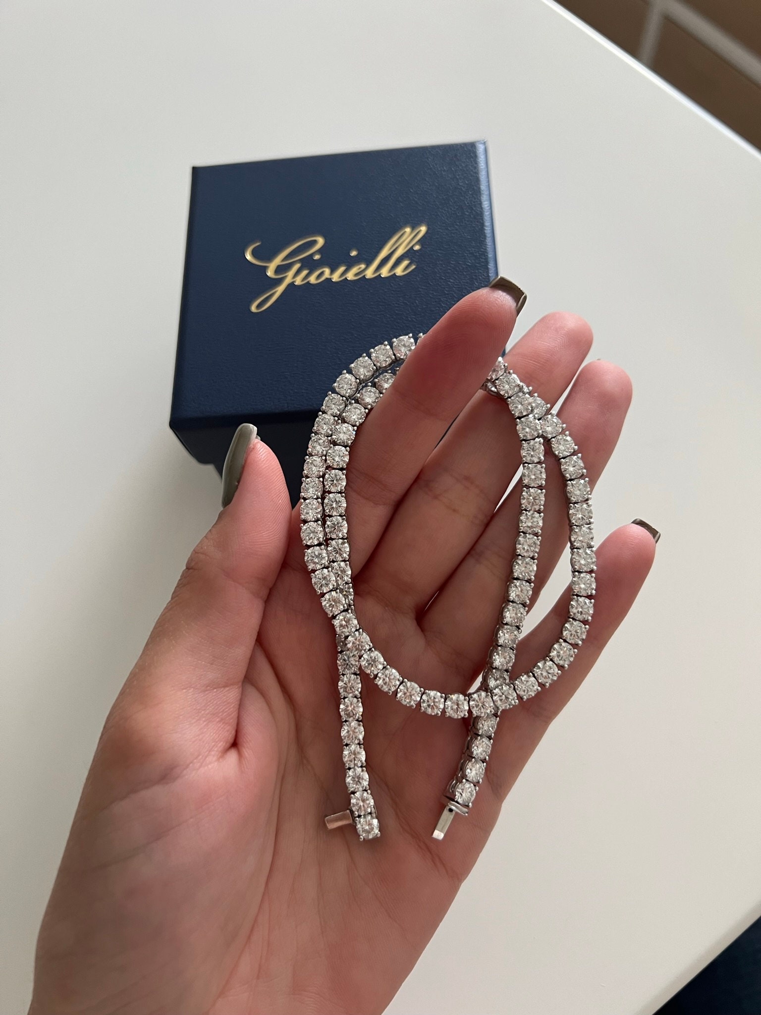 30ct Diamond Tennis Necklace 16 Inch 1418K Gold Genuine Lab Etsy