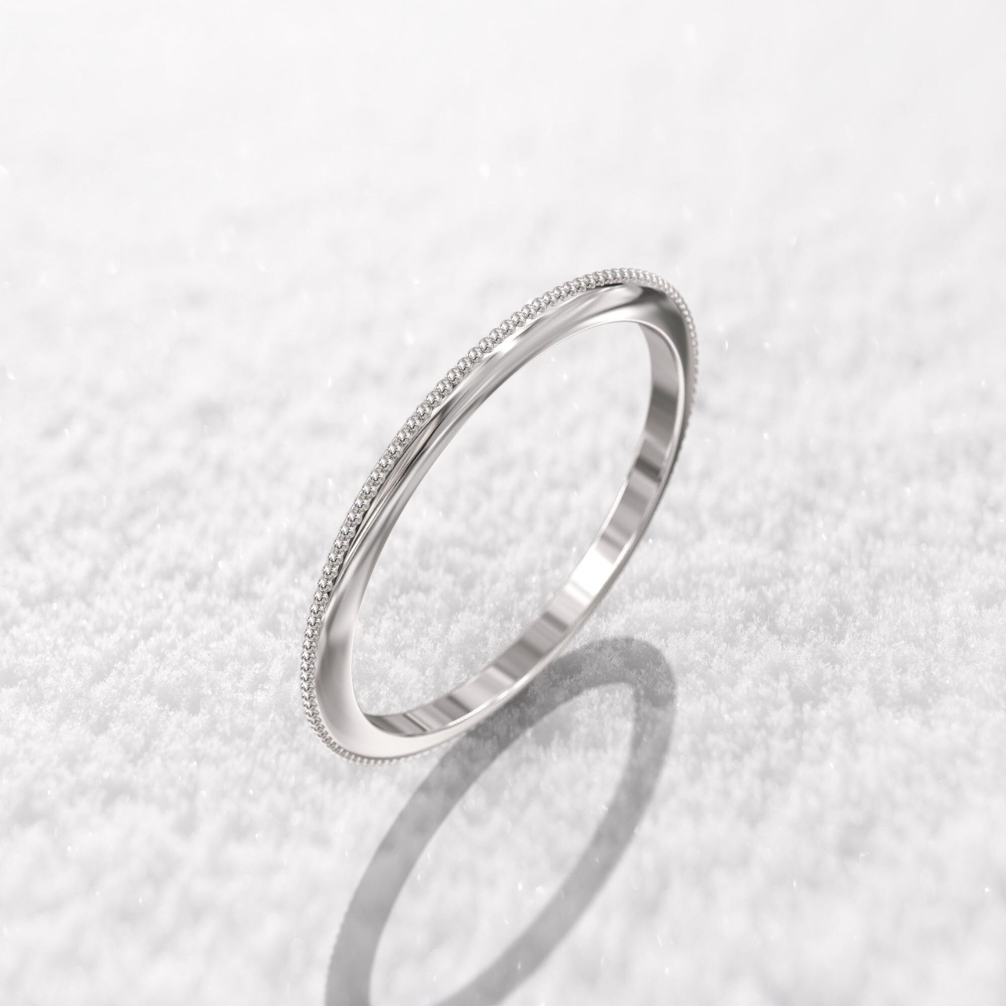 Thin milgrain wedding band clearance