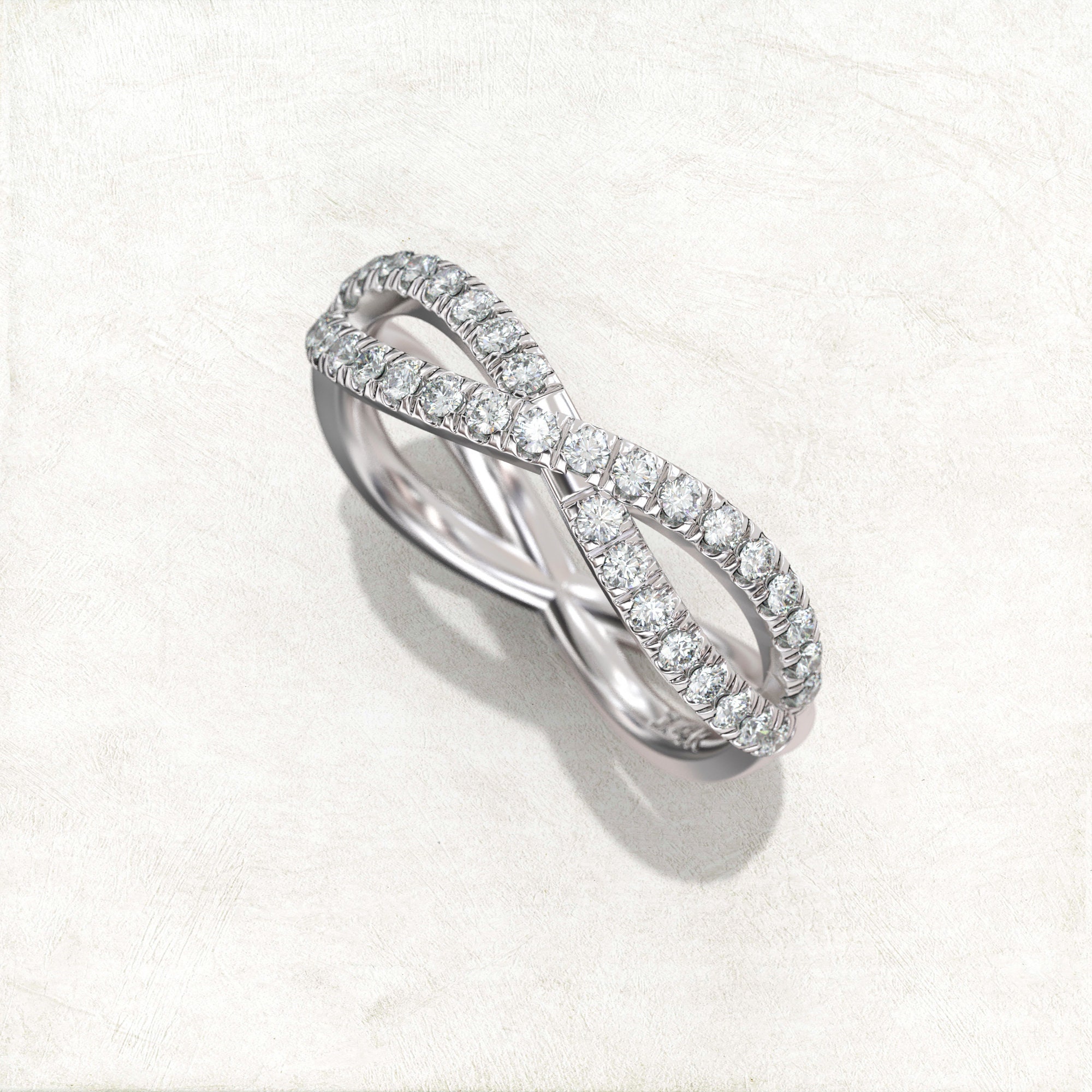 Infinity Diamond Wedding Band 4 Count Infinity Eternity Ring 0.36 Ct Infinity Diamond Wedding Band 4 Count Infinity Eternity Ring 0.36 Ct