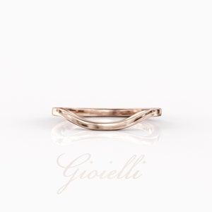 Curved Wedding Band, Stacking Ring, Matching weding bands for women