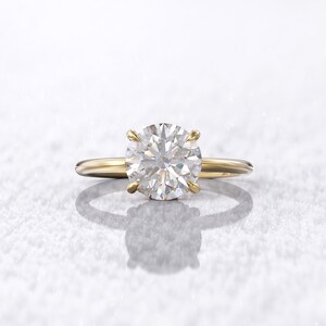 1.5ct Round Cut Engagement Lab Diamond/Moissanite 0.08ct Hidden Halo 14K/18K 1.5mm Band image 10