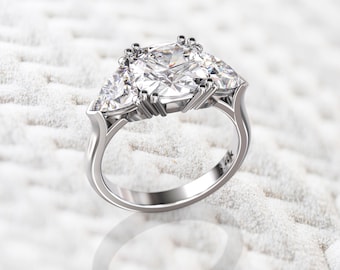 3.5Ct White Sapphire Engagement Ring 14\18K