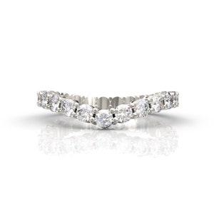 moissanite eternity wedding band Women 1.5 carat Full Eternity Ring 14k White Gold 2.5mm Round Cut Presonalized for her/him Custom ring
