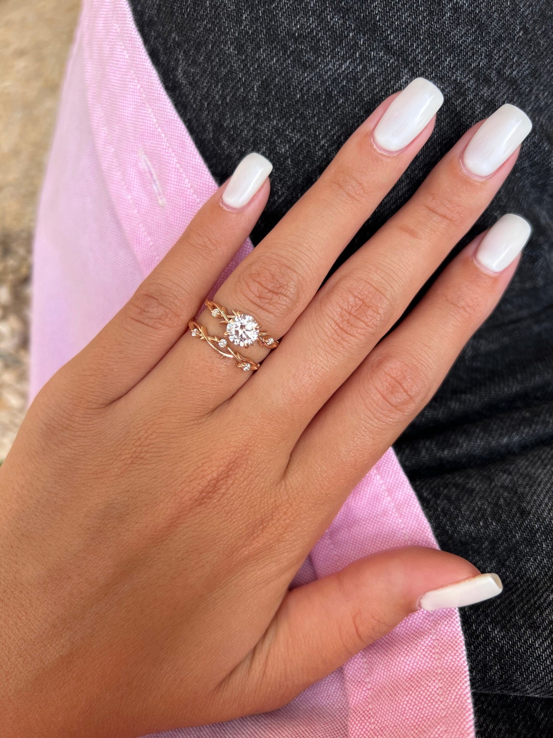 Gem's Beauty Morganite Gemstone Ring 14K Rose Gold Filled Sterling Silver  Princess Diana Statement Engagement Rings For Women
