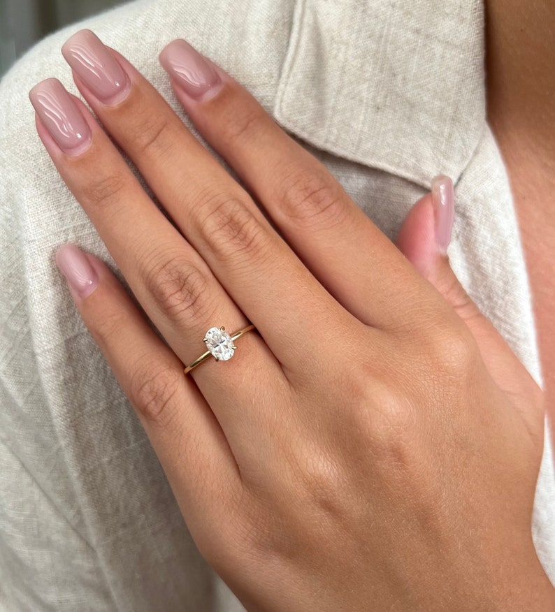 Minimalist Engagement Rings for Women Oval Solitaire Etsy — free download