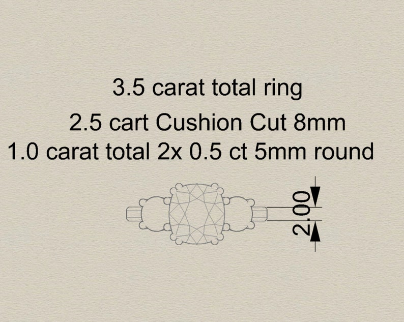 Payment Plan Meghan Ring Cushion Cut Engagement Ring 3 Stone Etsy