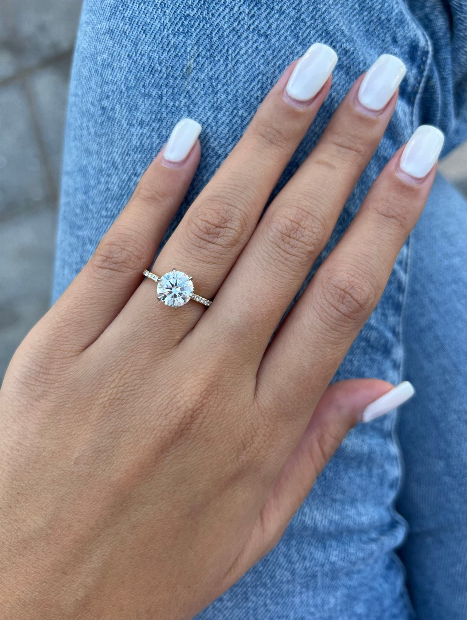 Hidden halo shop round engagement ring