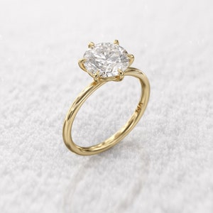 6 prong diamond solitaire engagement ring, 2.5 carat Lab Diamond IGI CERTIFIED, 14K\18K