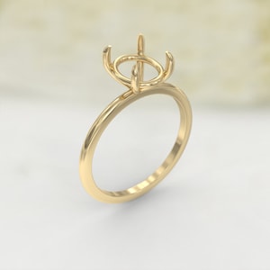 custom oval engagement ring, semi mount 14\18k solid gold