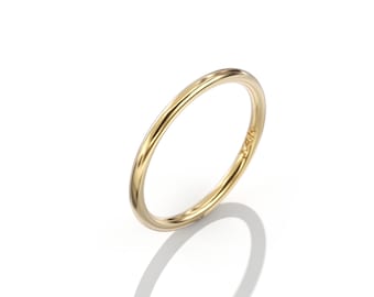 Obrączka ślubna ze złota 14k, cienki pierścionek do łączenia (1,5 mm)