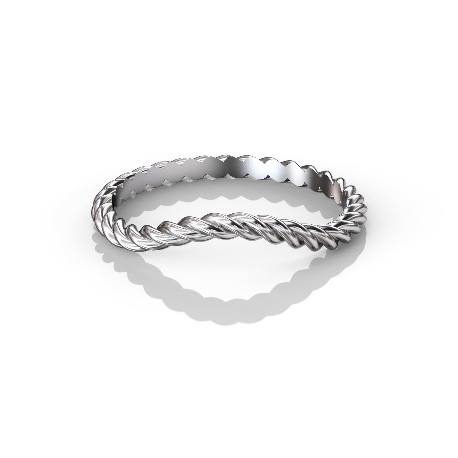Curved Wedding Band Stacking Ring Matching Wedding Band Stackable Ring ...