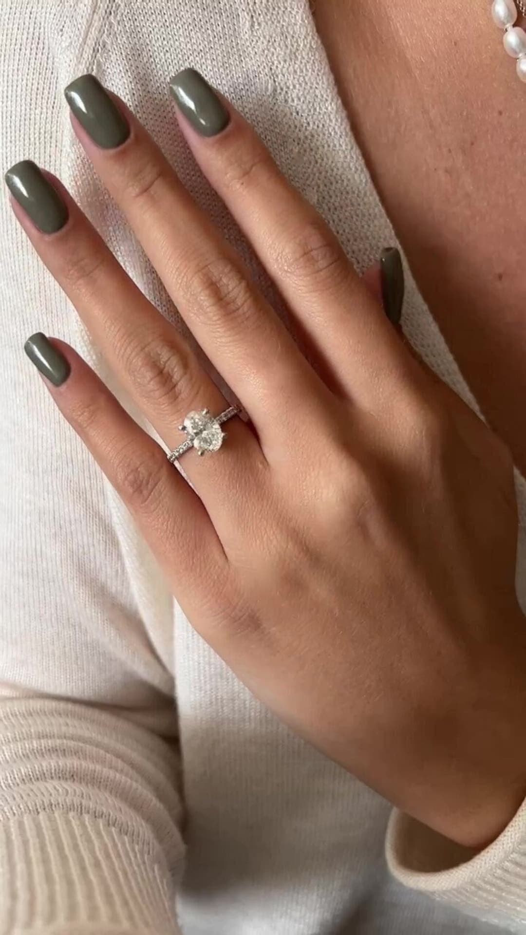 Buy Carat Oval Lab Grown Diamond Engagement Ring, Solitaire