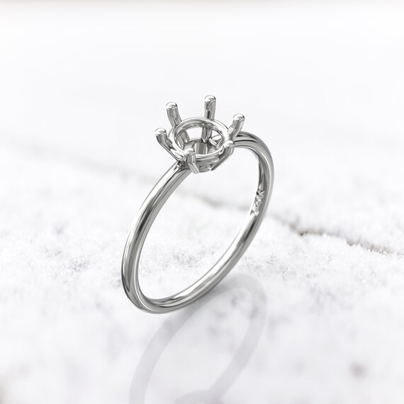 6 Prong Solitaire Setting Ring 1 Carat or 2 Carat Non Diamond
