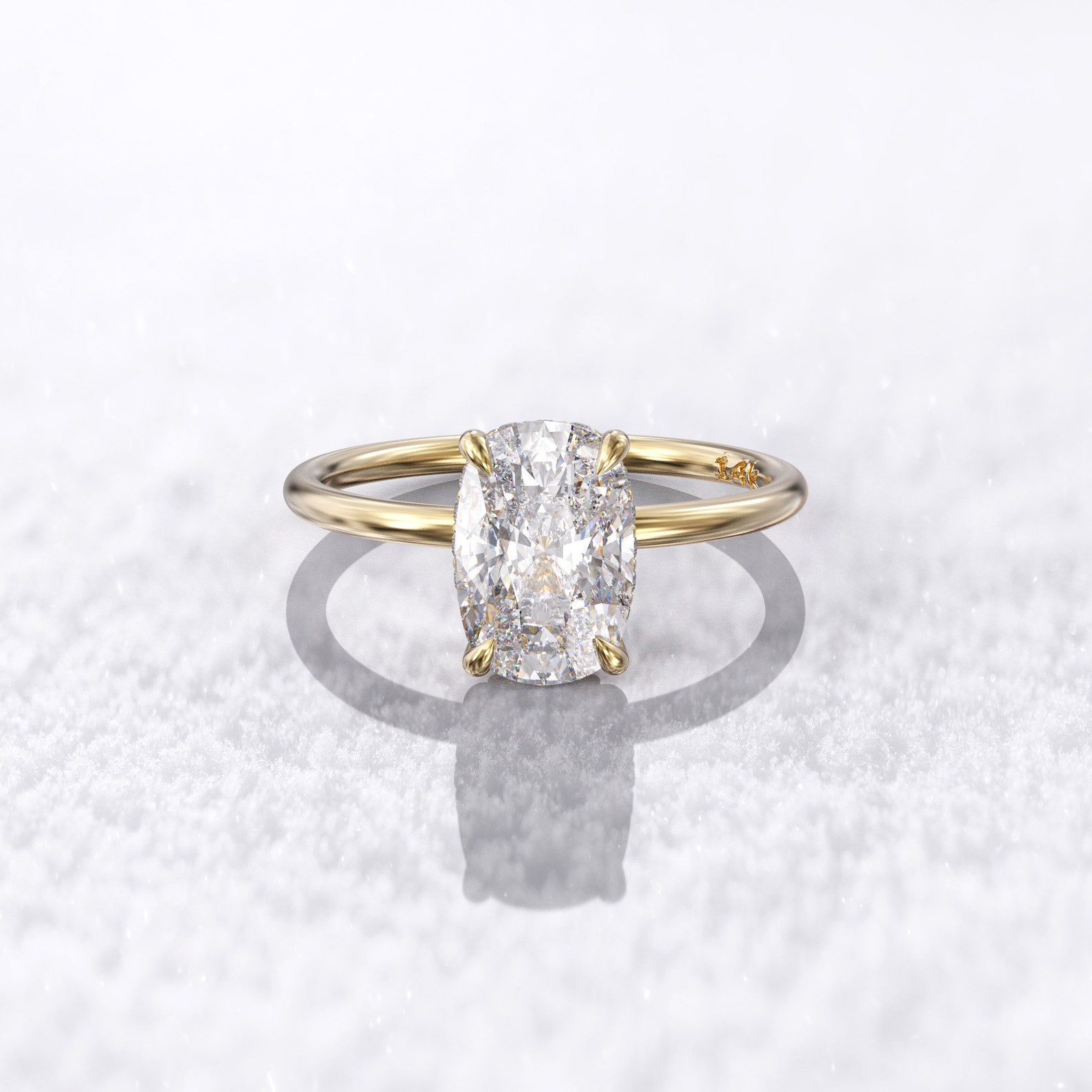 Elongated cushion cut engagement ring 1.5 carat solitaire Etsy
